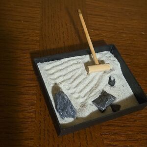 Zen mini rock sand garden as seen peace office rack beach sand peace decor